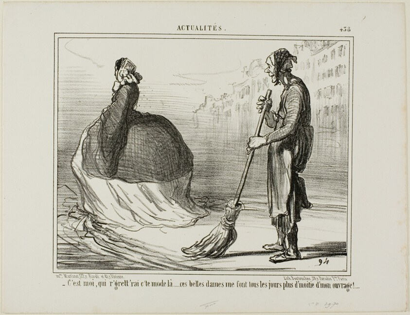 “- I'd regret if this mode gets to be out of fashion one day... these ladies are doing half of my job!,” plate 438 from Actualités