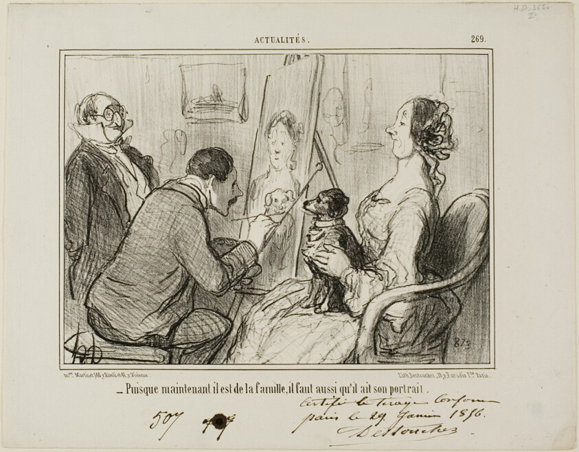 "- Since he is now part of the family, he must also have his portrait taken", plate 269 from Actualités