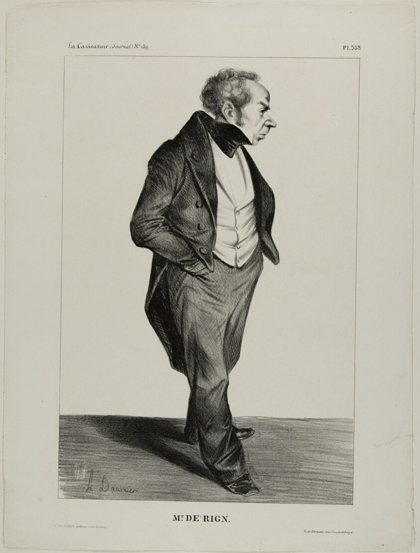 Mr. De Rign, plate 333 from Célébrités de la Caricature