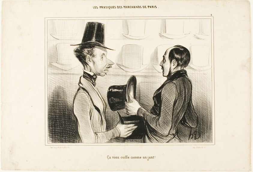 "It fits you like a glove!," plate 34 from Types Parisiens