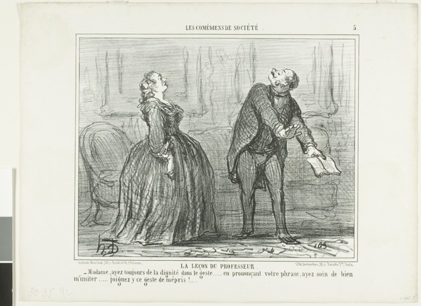 The Lesson of the Professor, plate five from Les Comédiens de Société