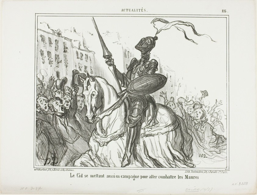 El Cid also takes to the field to fight against the Moors, plate 116 from Actualités