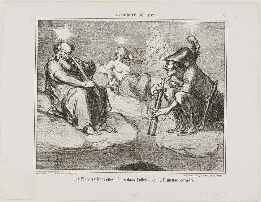 Even the Planets are Watching with Interest the Arrival of the Famous Comet, plate 9 from La Cométe De 1857