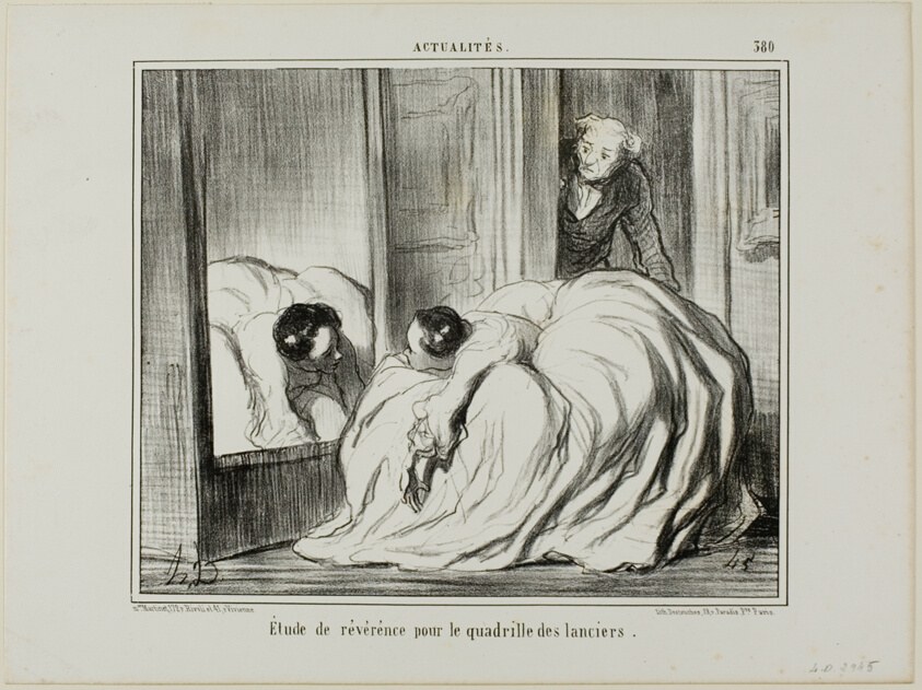 Study of Reverence for the Quadrille of the Lancers, plate 380 from Actualités