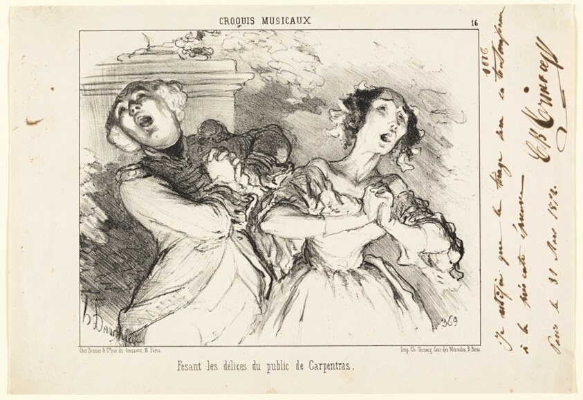 Giving the public the delights of Carpentras, plate 16 from Croquis Musicaux