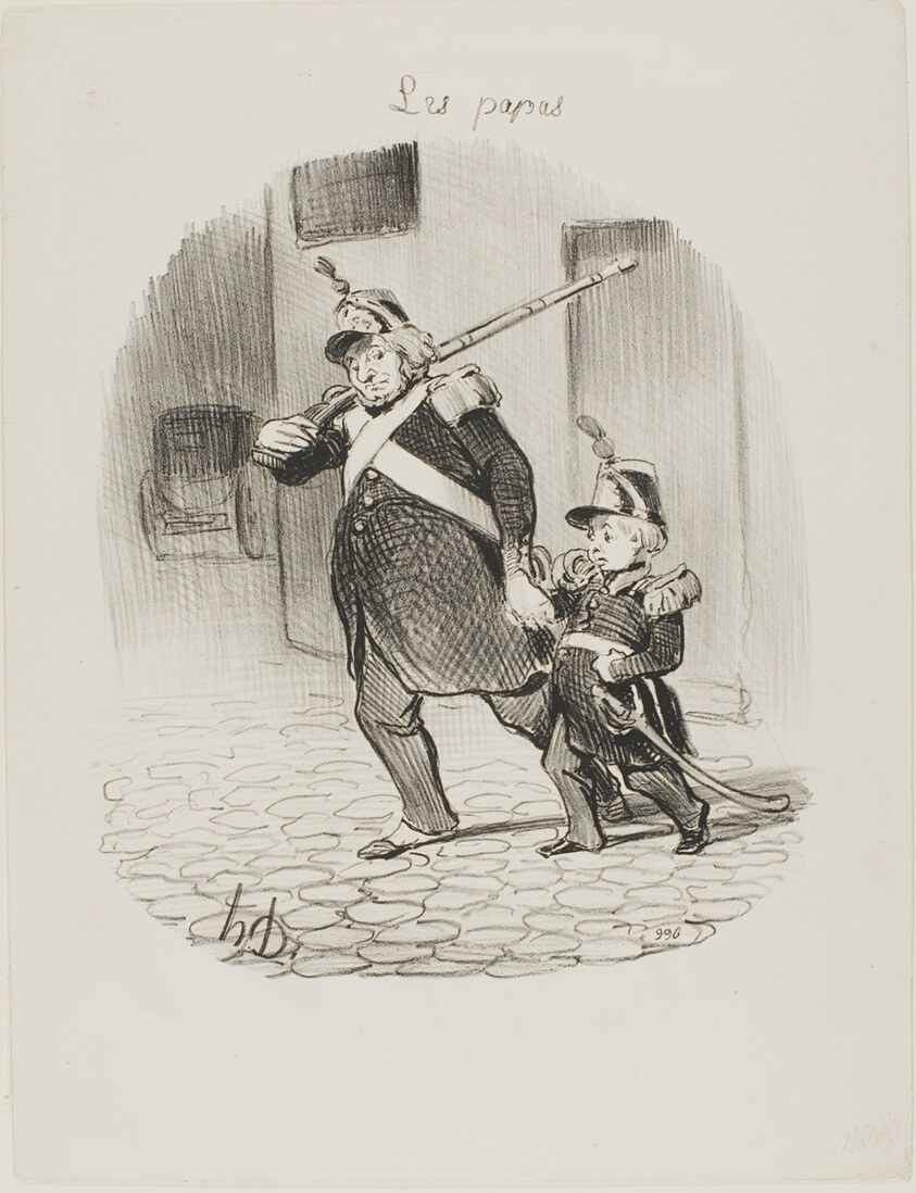 The day of the great parade, plate 6 from Les Papas