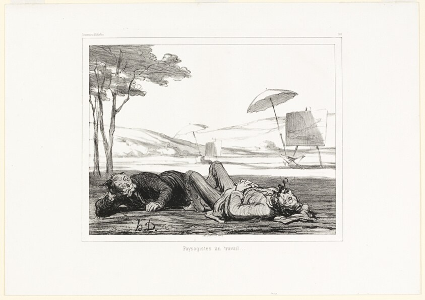 Landscape painters at work, plate 309 from Souvenirs d’artistes