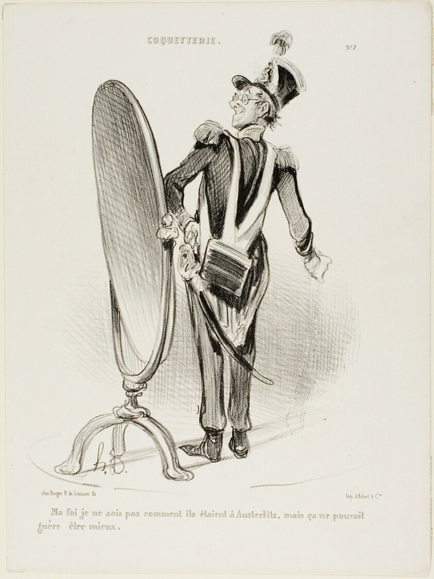 “Indeed, I don't know what they looked like at Austerlitz, but they could hardly have looked any better,” plate 7 from Coquetterie