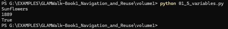 Terminal screenprint for 01_5_variables.py