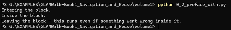 Terminal screenprint for 0_2_preface_with.py